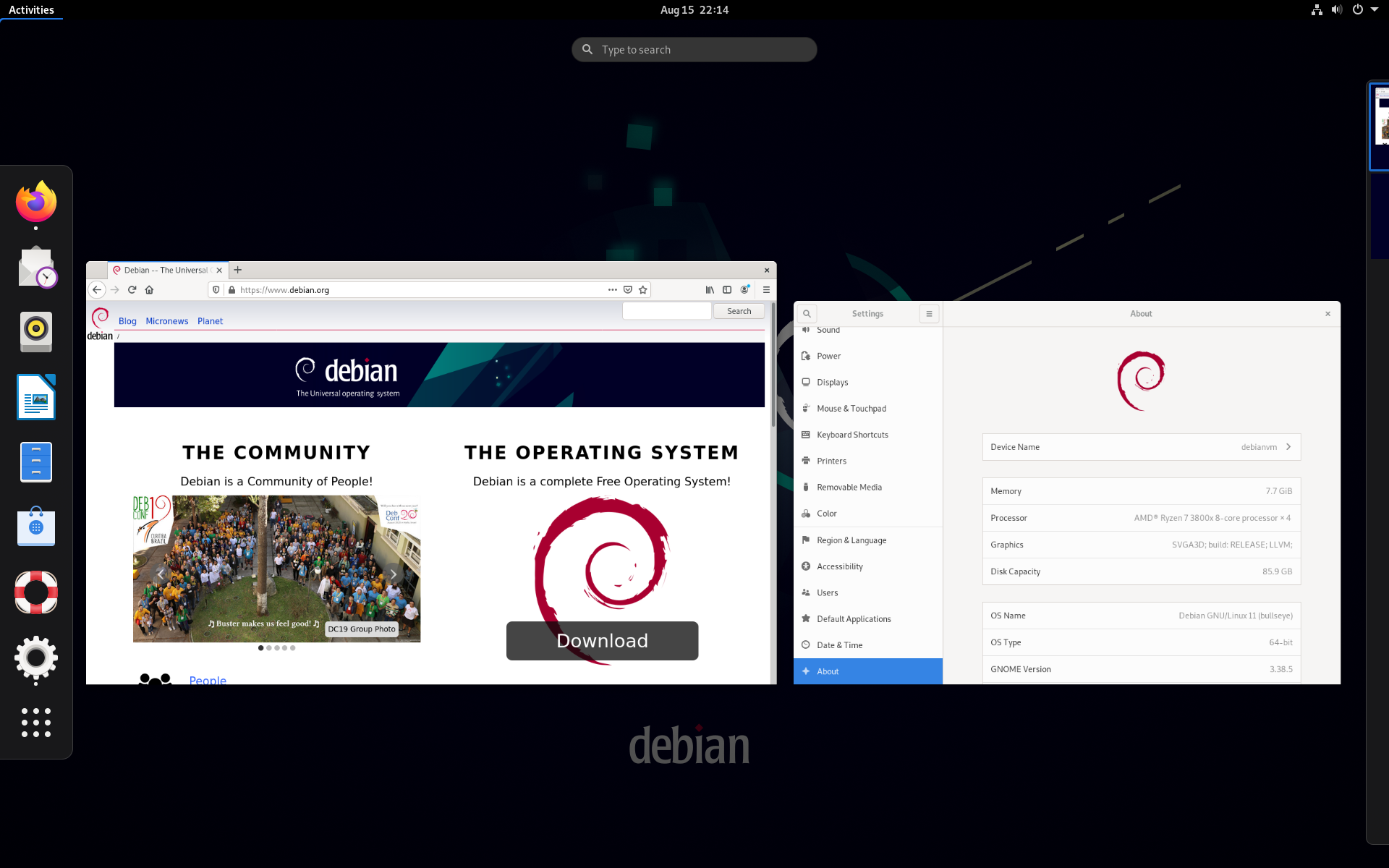 Debian 11 with GNOME